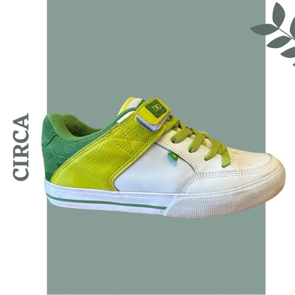 🛍️3/$40 Circa skater Shoe Runner Green Wide Lace Up Velcro Closure Size 8.5 - Picture 3 of 9